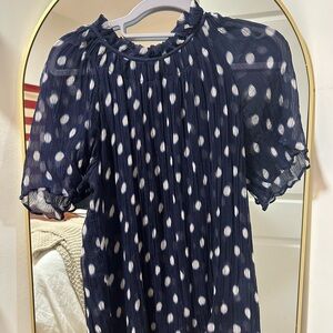 J. Crew Ruffle Polkadot Blouse